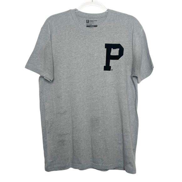 PORTLAND GEAR Soft-Blend Rose City "P" Tee Short Sleeve Crew Neck Grey Mens L - Picture 2 of 7